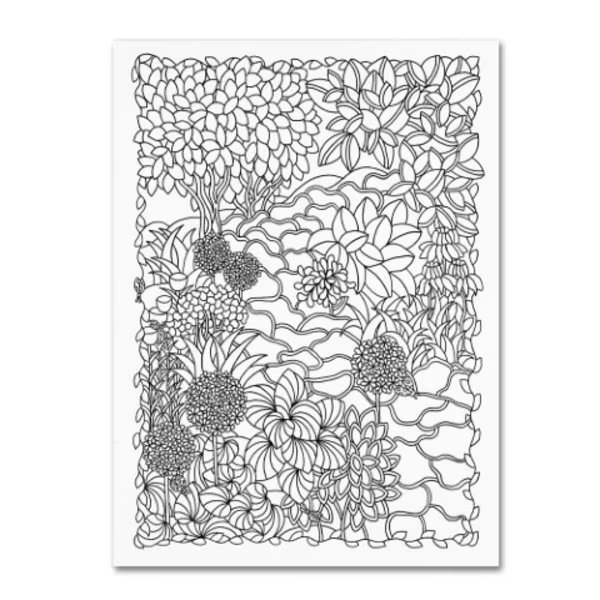 Kathy G. Ahrens 'Hostas Garden' Canvas Art, 18x24, Trademark Fine Art, Mfr#: ALI3519-C1824GG